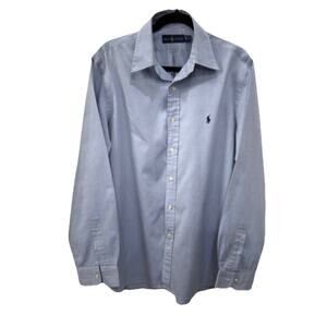 Ralph Lauren Men’s Dress Shirt 16.5 Blue Long Sleeve Button Down Classic Fit